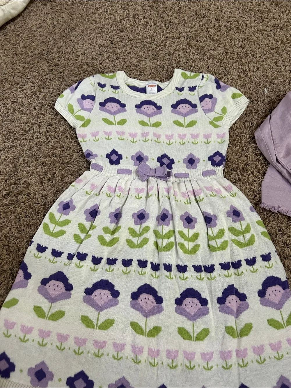 Gymboree Lavender Floral Knit Dress with Jacket from Maurice’s and Leggings